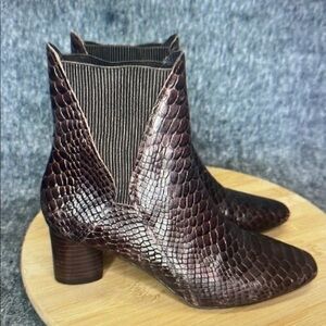 Brown Snakeskin Ankle Boots